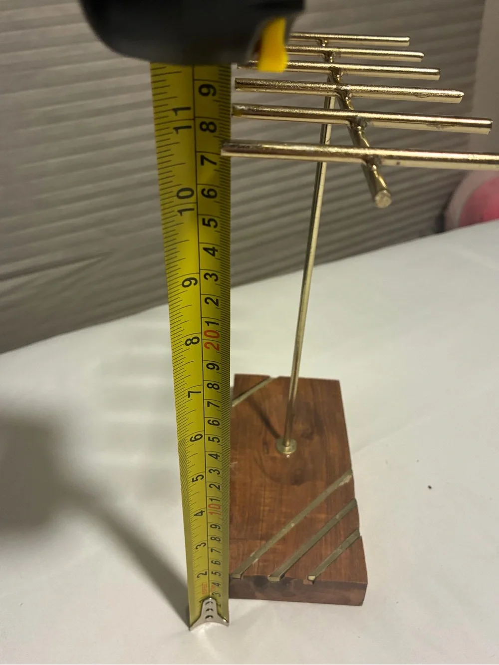 Gold and Wood Jewelry T-Bar Display Stand Men’s jewelry stand
